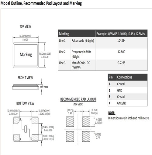 車(chē)載控制器6G晶振,QESM05130DT501213.4008MHZ,Rakon無(wú)源晶振