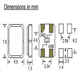 AAS50M000000FLE16H,7050mm,AA系列晶體,50MHZ,STD貼片晶振