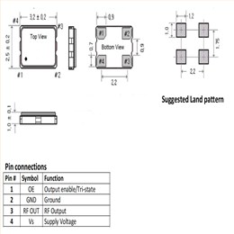 AXTAL時鐘有源晶振,AXE3225WT-50-4G-100.000MHz,HCMOS,3225mm,AXE3225WT系列