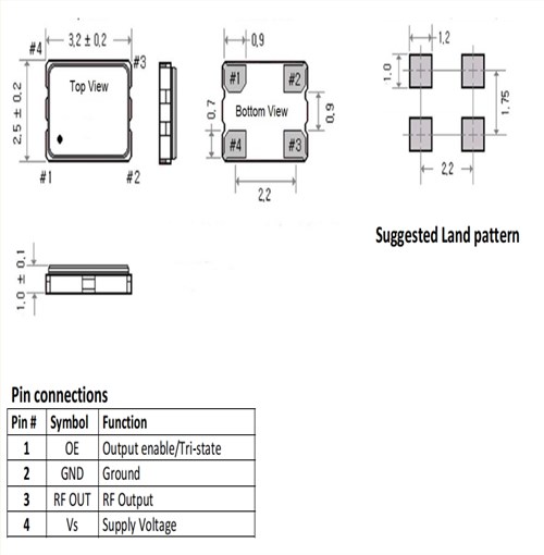 AXTAL時(shí)鐘有源晶振,AXE3225WT-50-4G-100.000MHz,HCMOS,3225mm,AXE3225WT系列