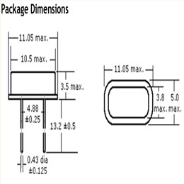 151-25.000M-SR-25HR-VS,151系列插件晶振,25MHZ,Oscilent電話機晶振