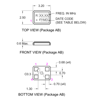 RSX-10晶振,2520貼片晶振,石英晶體諧振器