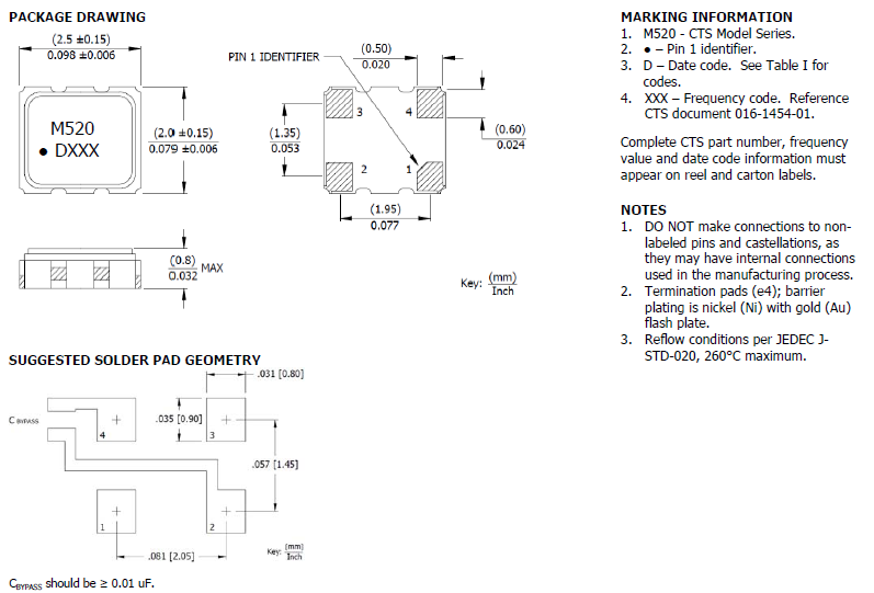 520晶振,520L15IA40M0000晶振,CTS晶體振蕩器