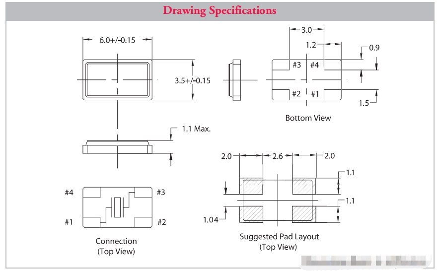 美國NEL晶體,6035mm,NFX-32.000-B-A-A-B-16,32MHZ水晶振動子