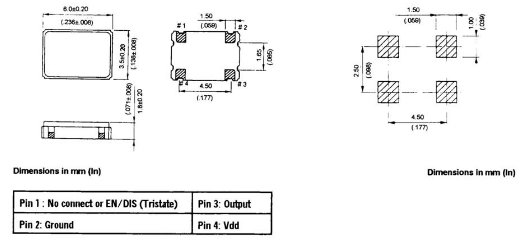 GED小尺寸振蕩器,6035mm,SMD600.3C(E/D)-30.000MHz,SMD600系列晶振